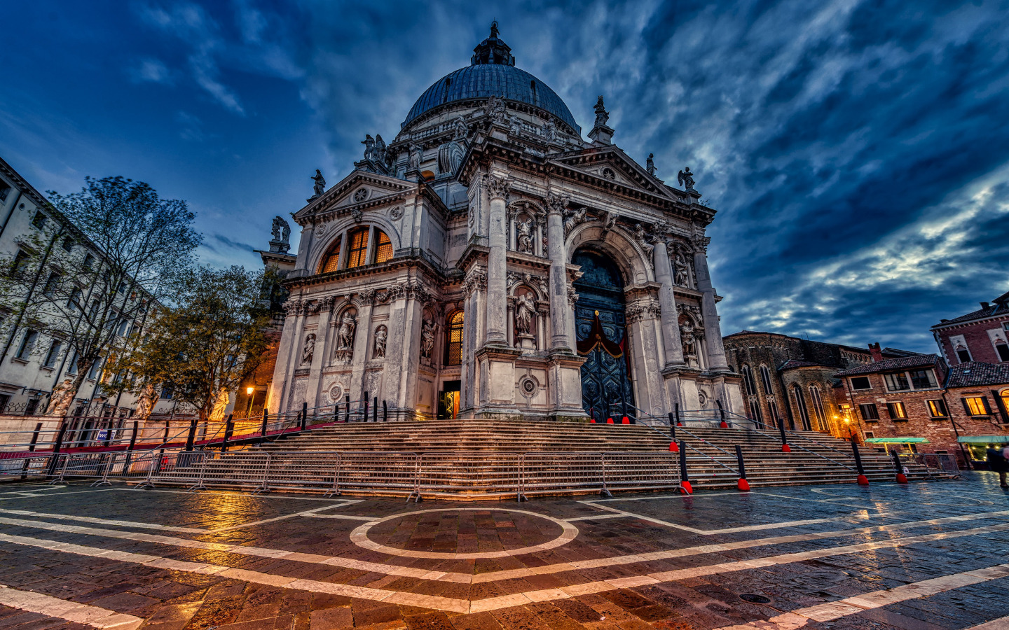 вечер, Италия, Венеция, собор, архитектура, Italy, Venice, Santa Maria della Salute