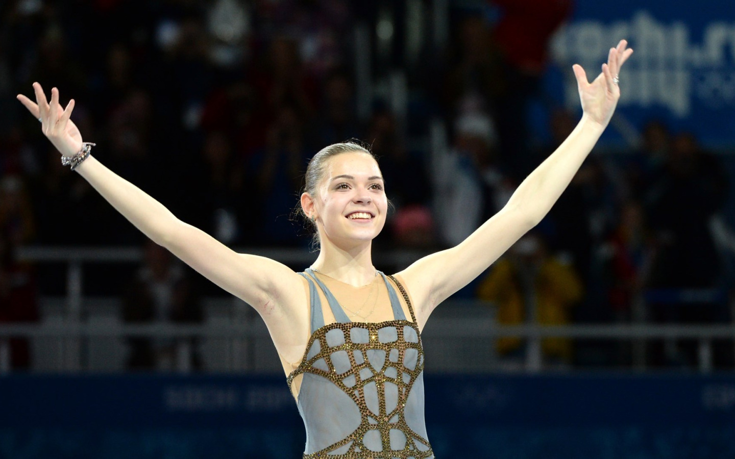 радость, улыбка, золото, победа, фигурное катание, Россия, Russia, олимпийская чемпионка