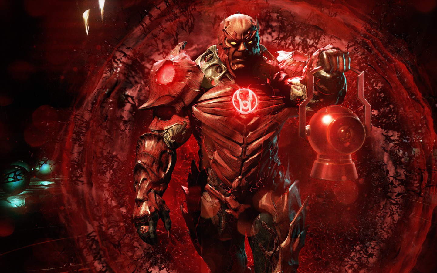 Скачать обои red, game, powerful, strong, muscular, Red Lantern, Injustice  2, supervillain, раздел игры в разрешении 1440x900