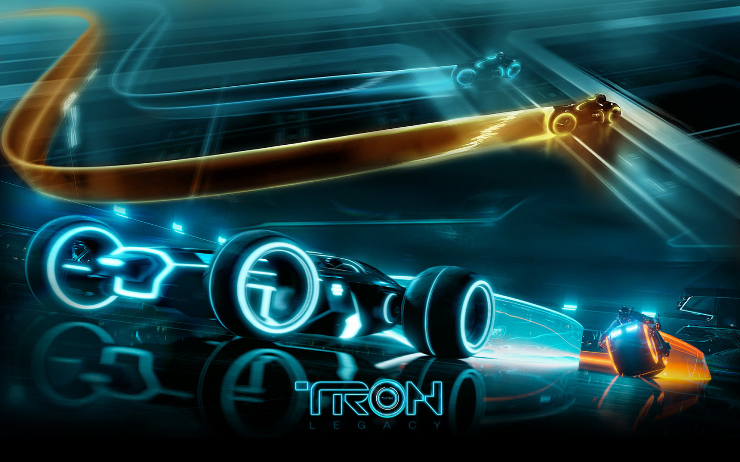 Скачать обои Tron Legacy, Гонки, Tron, Трон, раздел фильмы в разрешении  1440x900