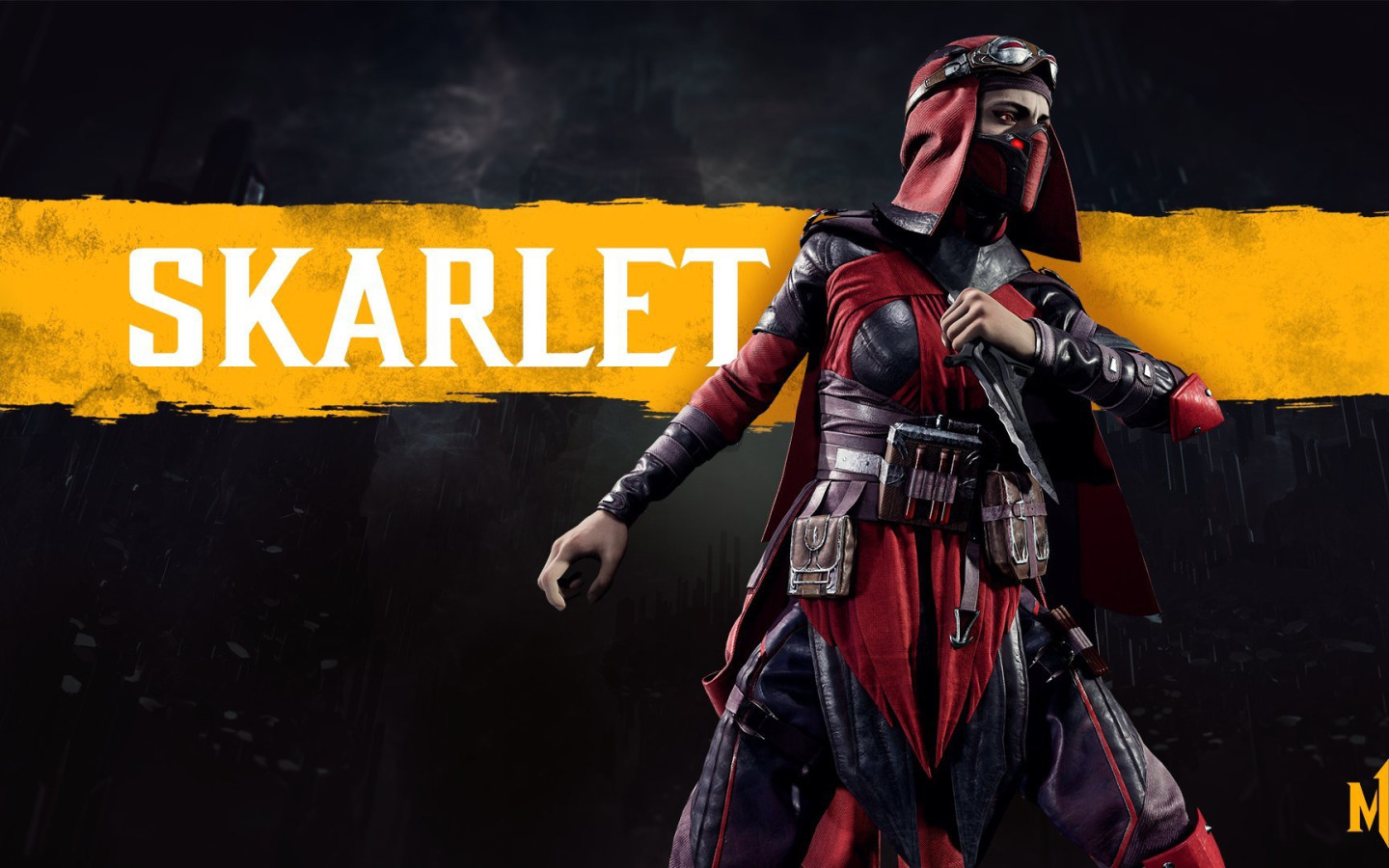 Скачать обои Игра, Боец, Арт, Смертельная Битва, Mortal Kombat, Скарлет,  Персонаж, Skarlet, раздел игры в разрешении 1440x900