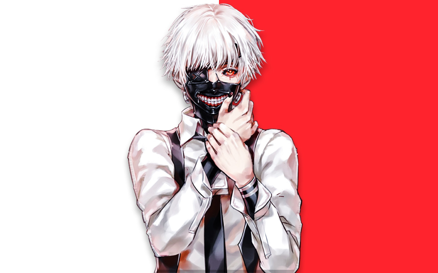 Скачать обои аниме, мультсериал, Tokyo Ghoul, Kaneki Ken, Токийский Гуль,  Канеки Кена, раздел арт в разрешении 1440x900