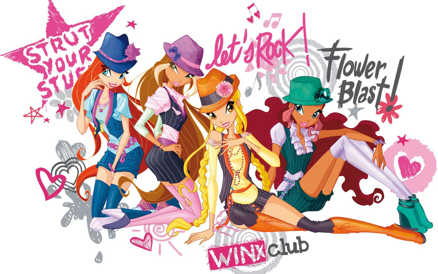 Скачать обои Лейла, Блум, Winx Club, Винкс Клуб, Стелла, Флора, раздел  фильмы в разрешении 1440x900