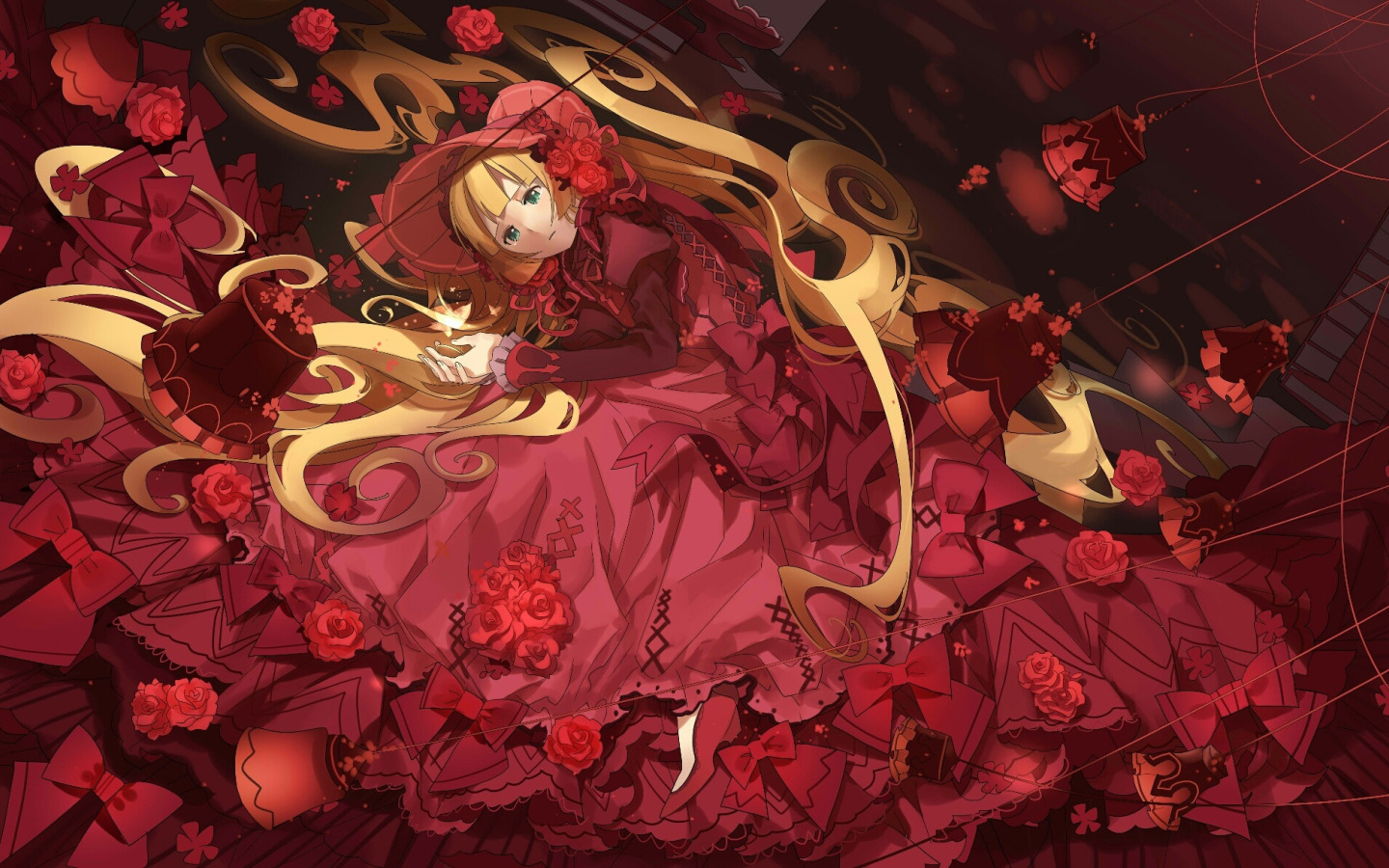 Скачать обои девушка, аниме, красное платье, Gosick, раздел прочее вразрешении 1440x900