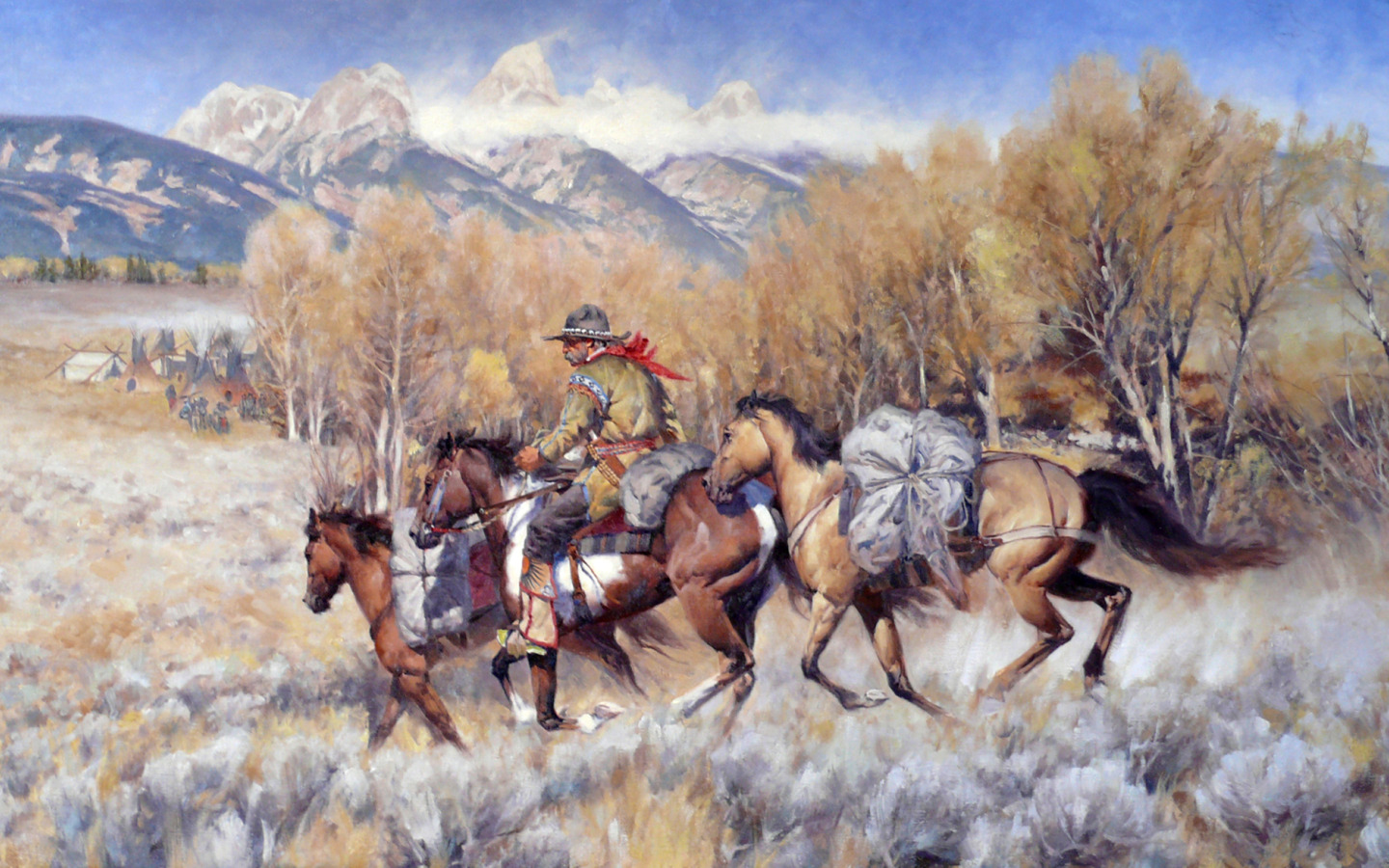 Ковбои индейцы прерия. Картина лошади в горах. Вестерн картины. Лошади в живописи. Горе ковбои