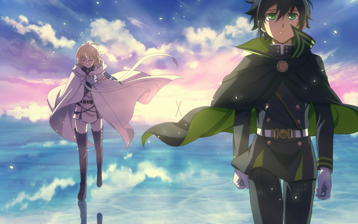 Скачать обои аниме, арт, парни, Мика, Owari no Seraph, последний серафим,  Юичиро, раздел сёнэн в разрешении 1440x900