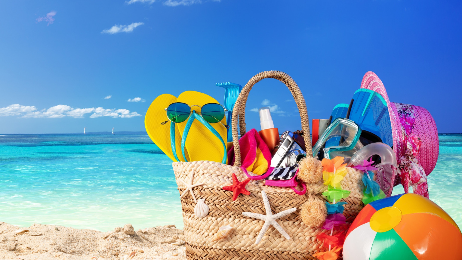 песок, море, пляж, лето, небо, пальмы, отдых, отпуск