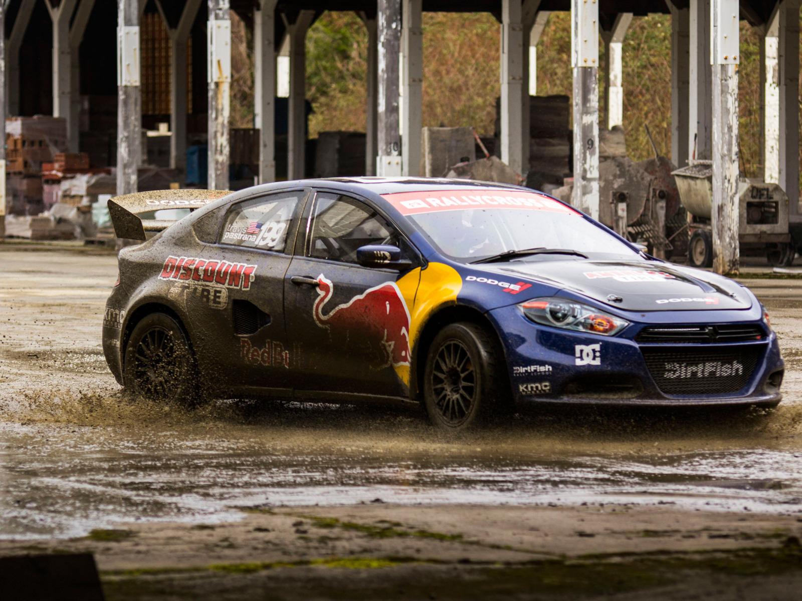 Скачать обои rally, dodge, red bull, dart, rallycross, Travis Pastrana,  раздел dodge в разрешении 1600x1200