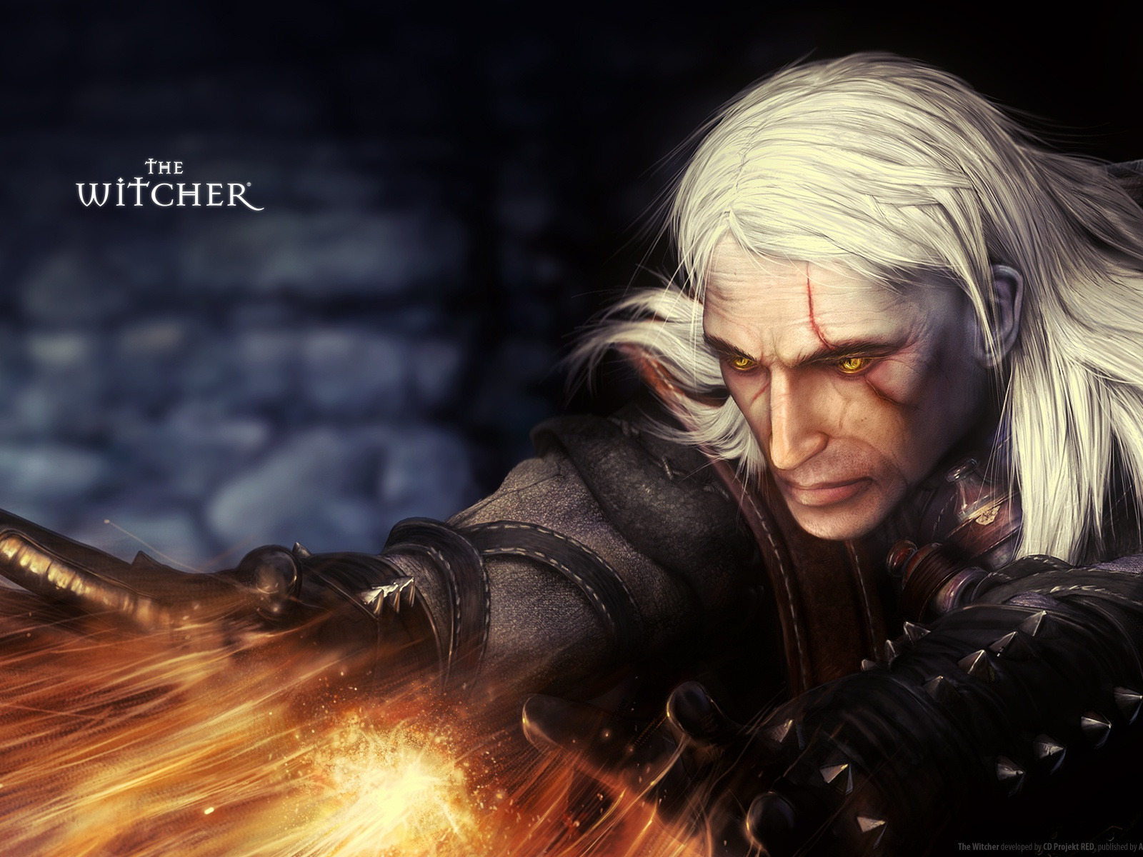 The Witcher 1. Ведьмак Игни. Геральт из Ривии. Магия Ведьмак арт.