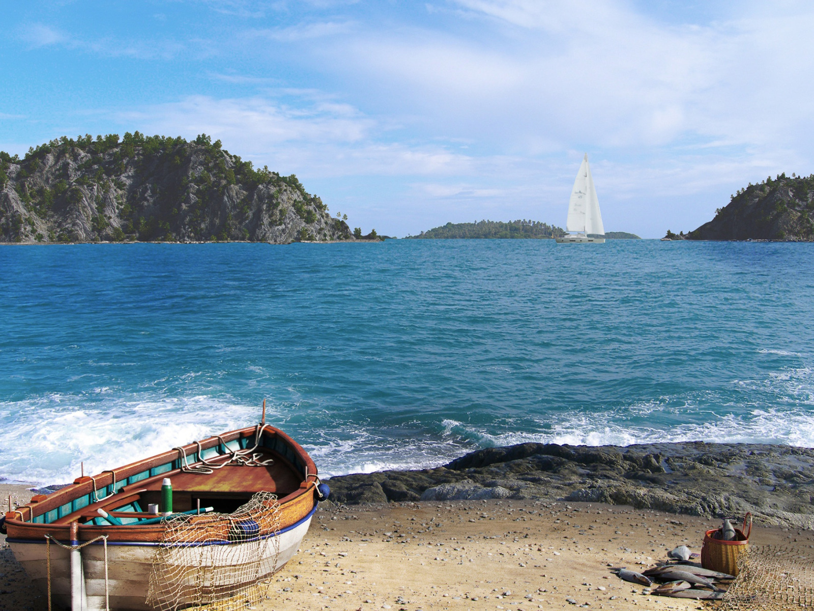 Катер берег. Морские лодки. Лодки на берегу острова. Море скалы лодки. Яхта у берега.