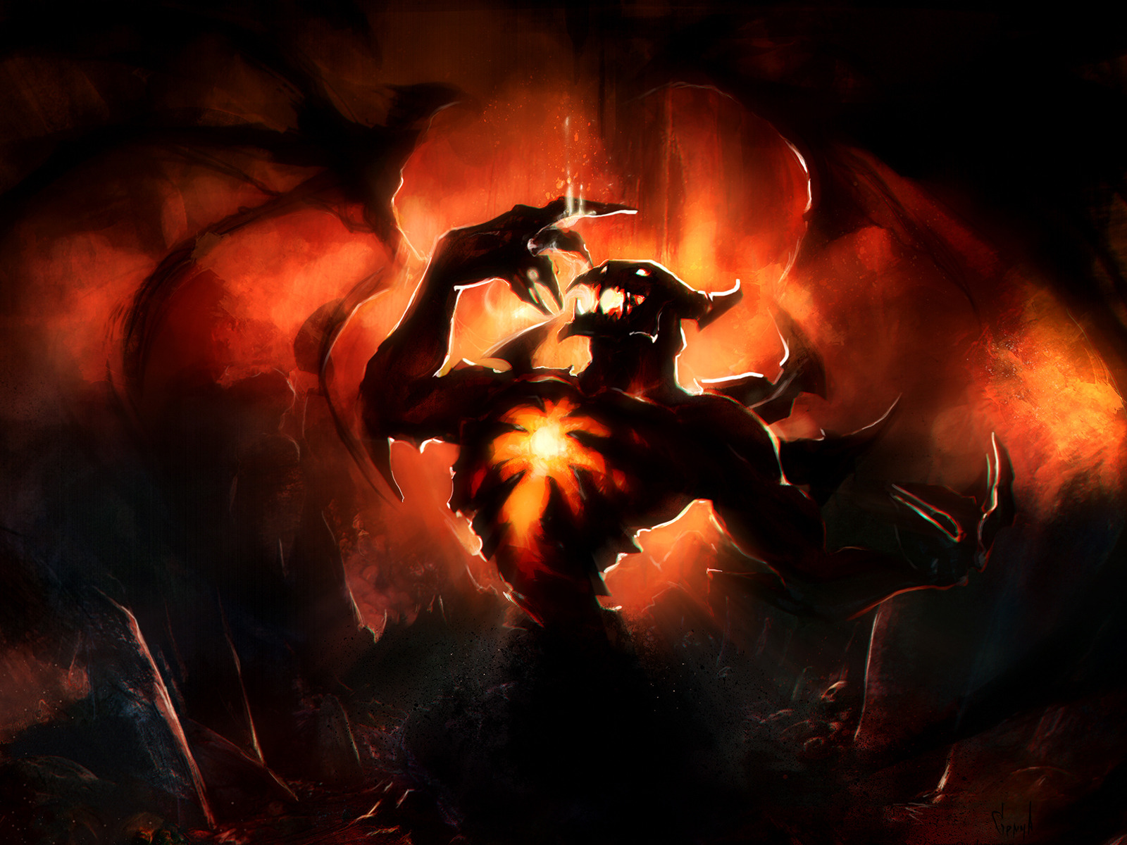 Shadow wallpapers. Шадоу Фиенд дота 2. СФ дота 2. СФ дота 2 арт. Dota 2 невермор.