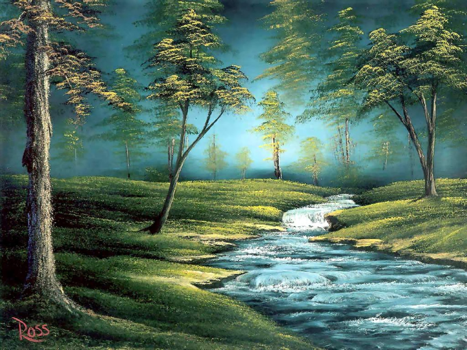 Художник Боб Росс картины. Лесной пейзаж Боб Росс. Американский художник пейзажист Боб Росс. Боб Росс весенний пейзаж. Нет это звонко тонко в ручье