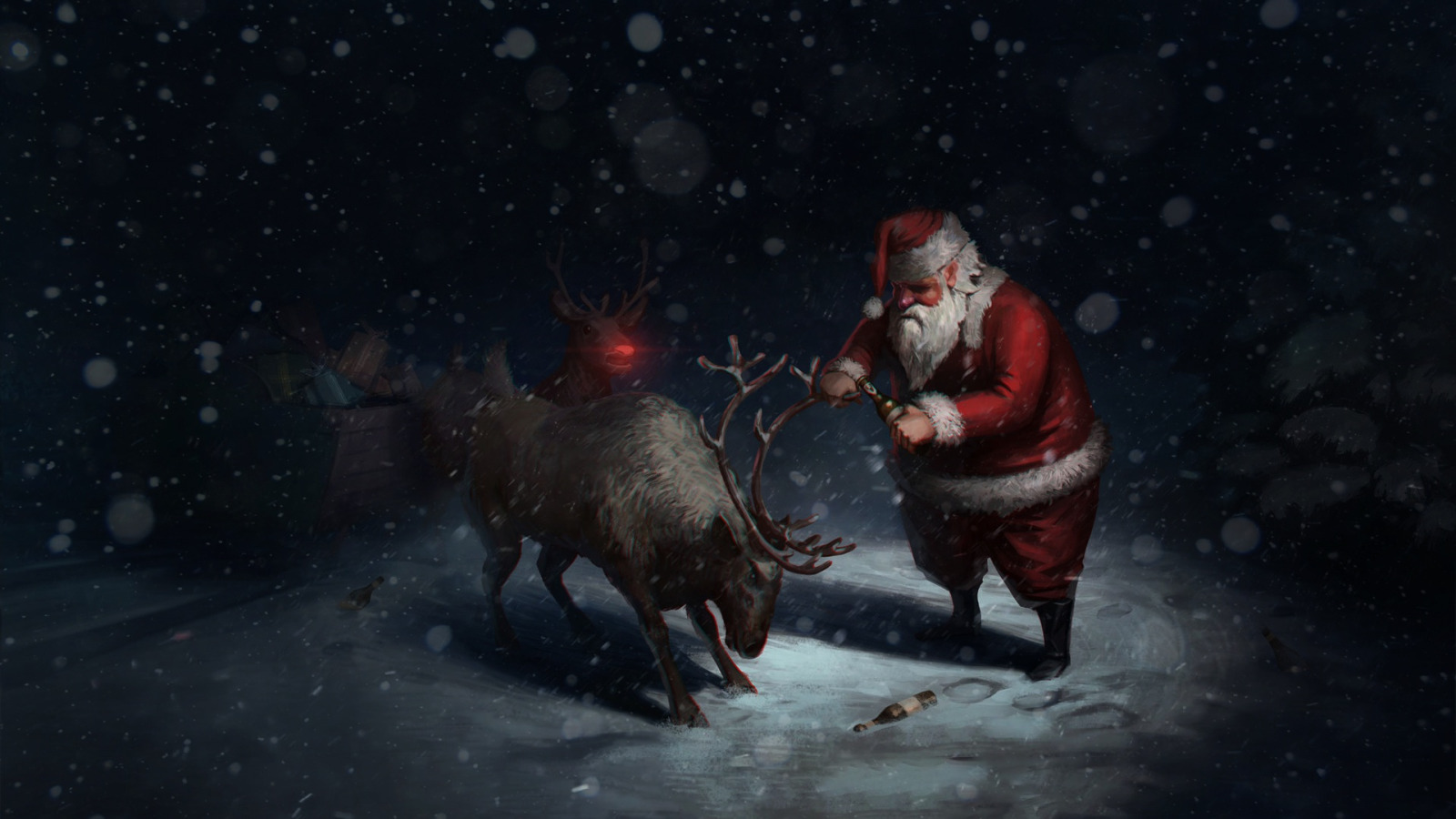 Олень Санта-Клауса. Олени Деда Мороза. Бобо новый год