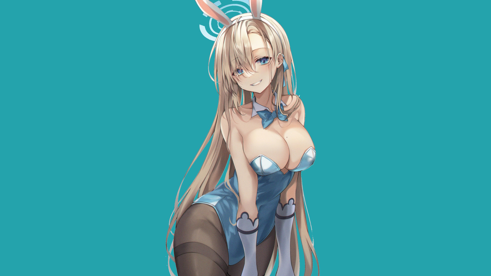 Скачать обои hot, sexy, boobs, anime, pretty, blonde, bunny, tight, раздел  сэйнэн в разрешении 1600x900