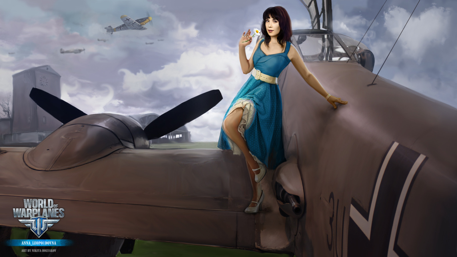 Скачать обои pin up, pin-up, World of Warplanes, Me.410, раздел игры в  разрешении 1600x900