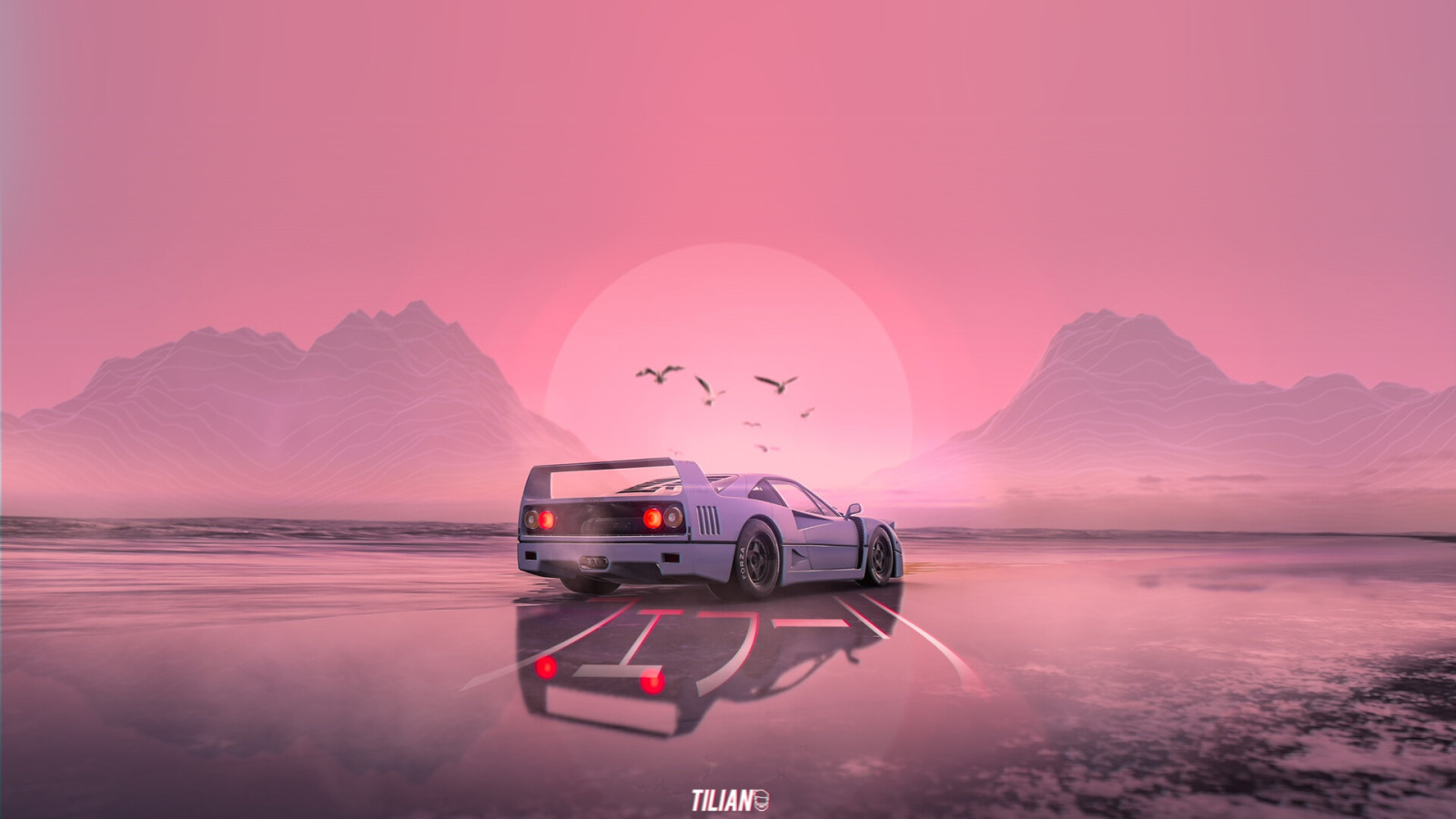 Ferrari f40 Retro Wave