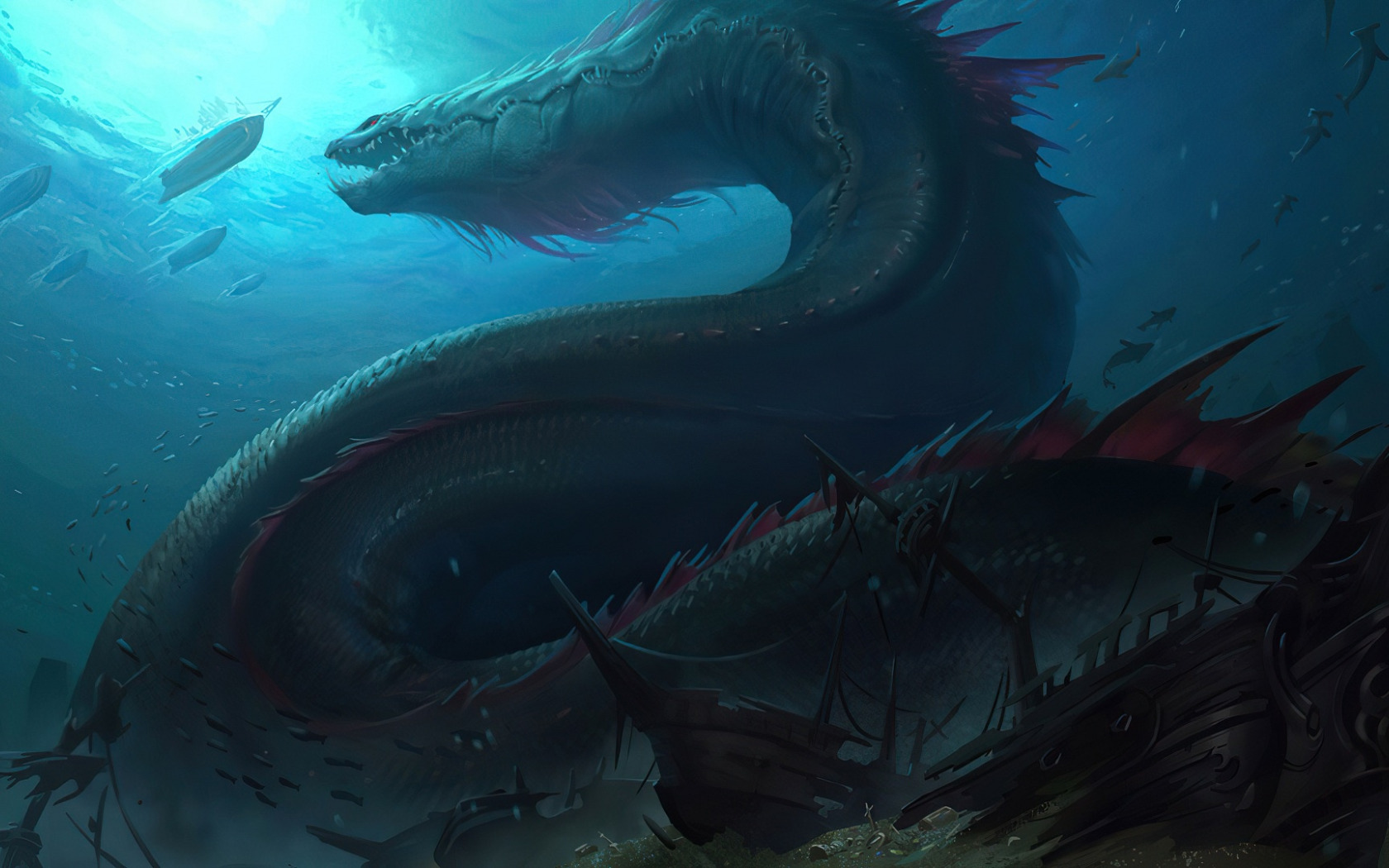 Морской змей 2023. Legends of Runeterra Левиафан. Морской дракон Левиафан арт. Левиафан Морское чудовище. Морской дракон (Draco Marinus).
