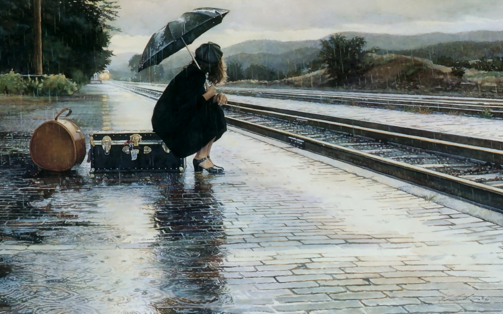 Песня я купил билет дошел до перрона. Стив Хэнкс картины под дождем. «В ожидании поезда» (1880) Нестеров. Стив Хэнкс художник. Стив Хэнкс на перроне картина.