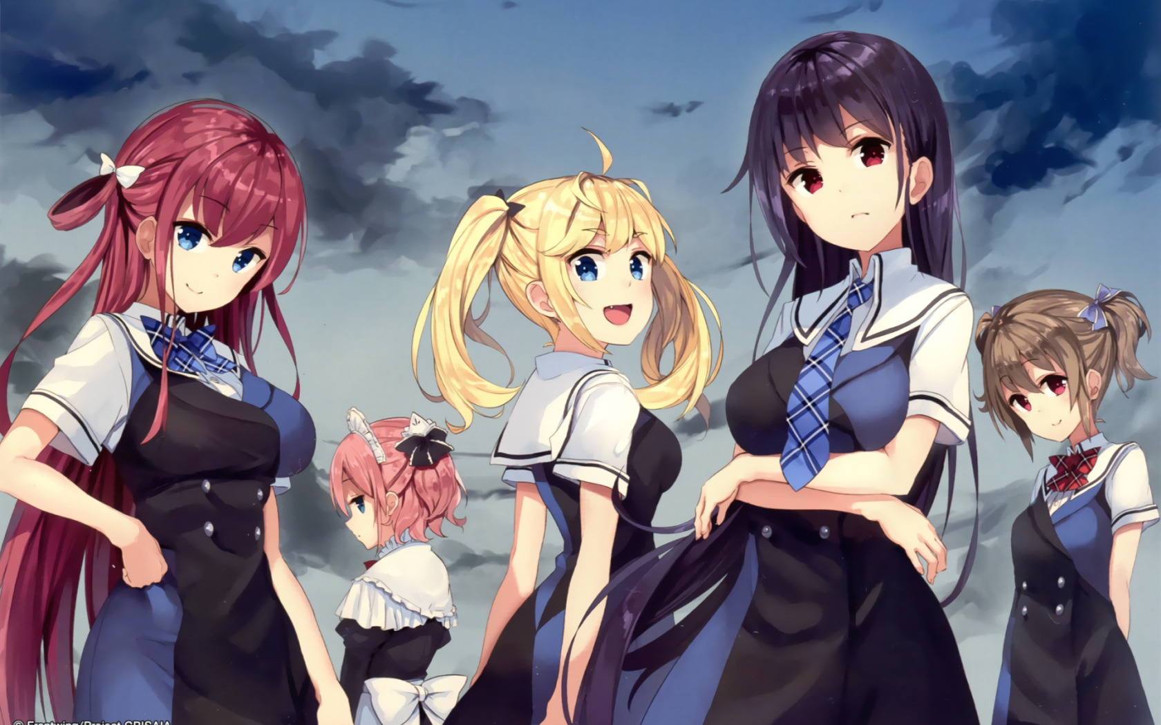 Скачать обои девушки, аниме, школьницы, Grisaia no Kajitsu, раздел сёнэн в  разрешении 1680x1050