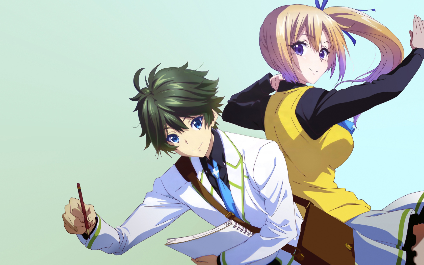 Скачать обои anime, japanese, bishojo, seifuku, Musaigen no Phantom World,  Mai Kawakami, Myriad Colors Phantom World, Haruhiko Ichijou, раздел сёдзё в  разрешении 1680x1050