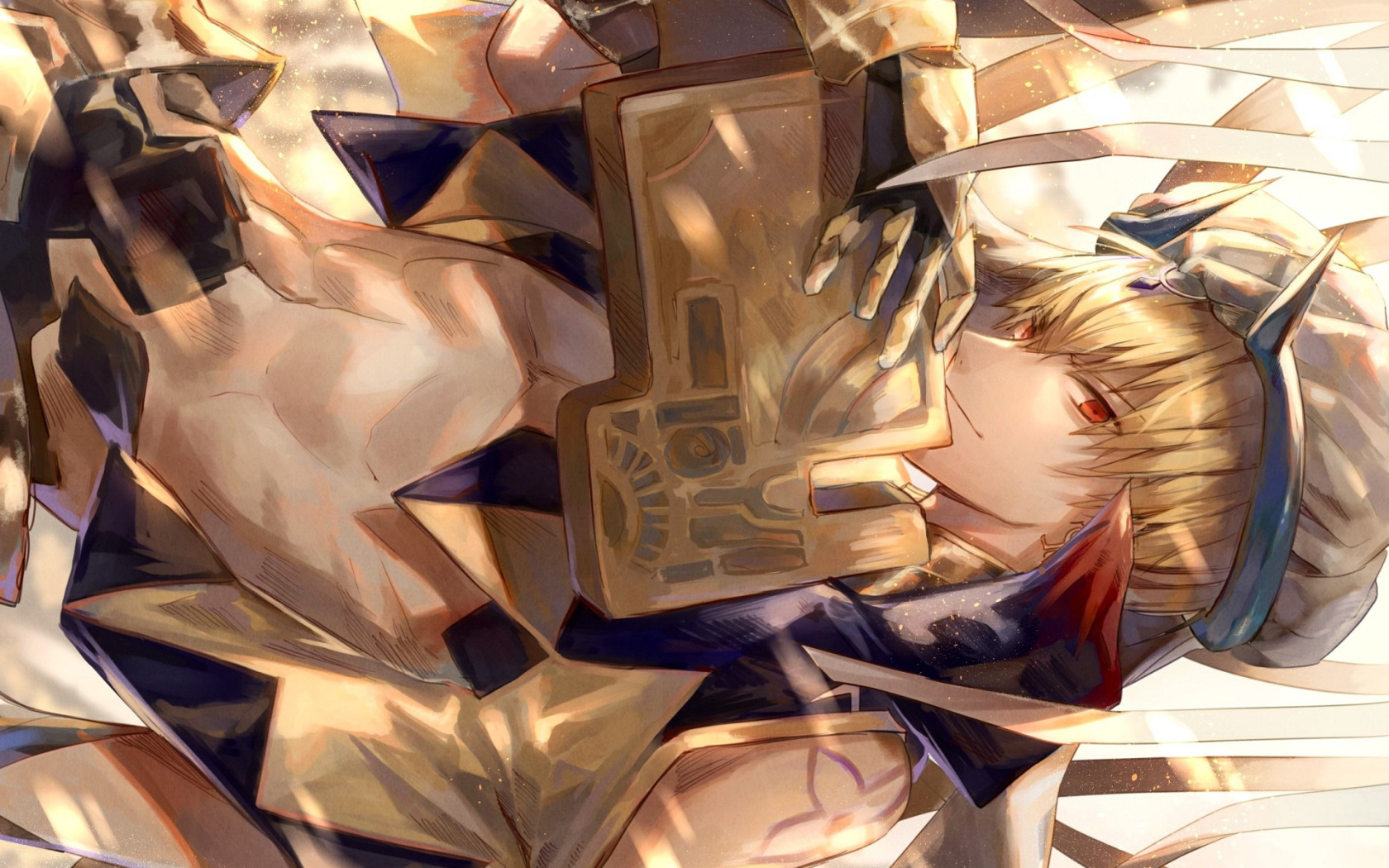 Скачать обои аниме, арт, парень, Gilgamesh, Caster, Fate / Grand Order,  раздел сёнэн в разрешении 1680x1050