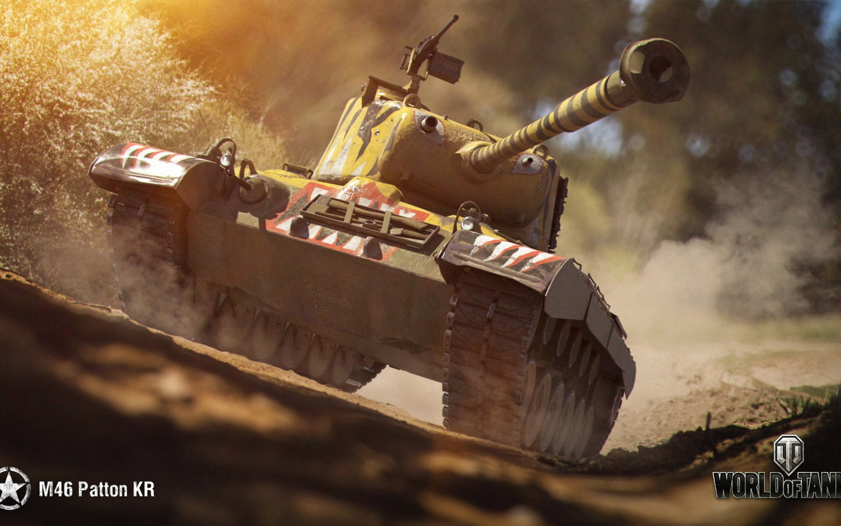 Скачать обои техника, танки, World of Tanks, M46 Patton KR, камуфляж.,  раздел игры в разрешении 1680x1050