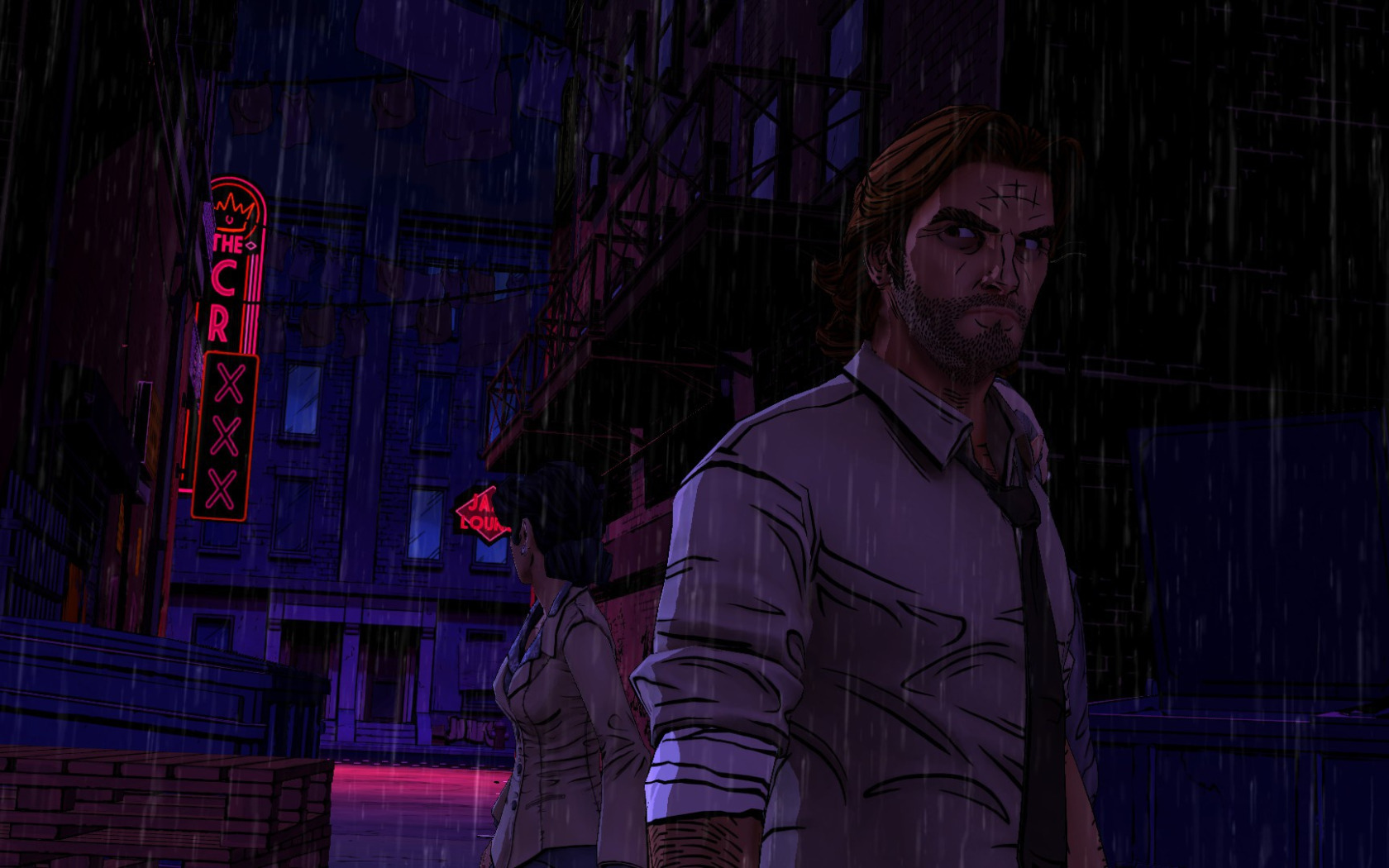 Скачать обои rain, Telltale Games, The Wolf Among Us, Bigby, раздел игры в  разрешении 1680x1050