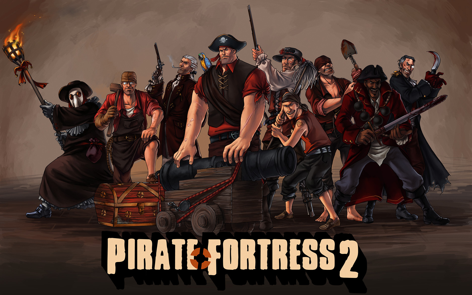 Обои team fortress 2, tf2, valve, pirate fortress на телефон и рабочий  стол, раздел игры, разрешение 1900x1188 - скачать