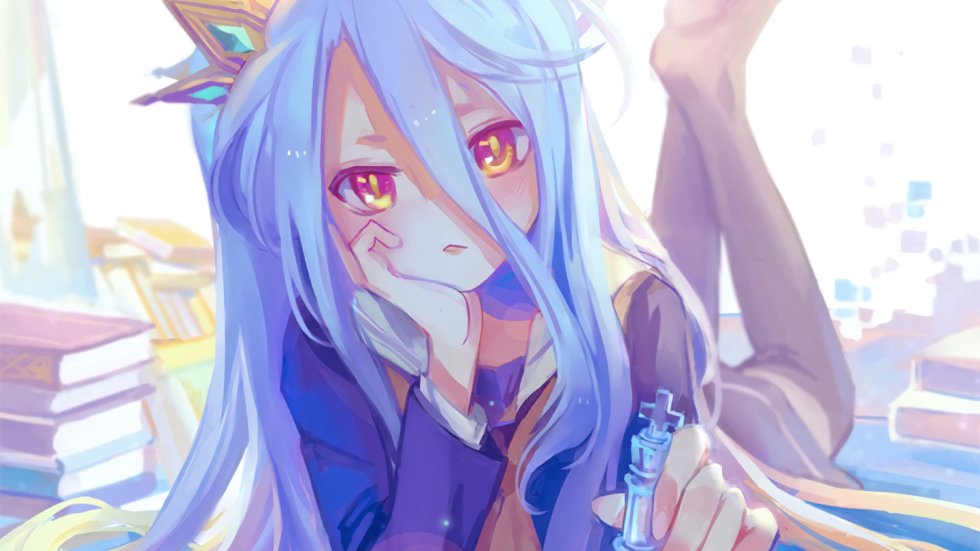 Обои anime, shiro, no game no life на телефон и рабочий стол, раздел арт,  разрешение 1920x1080 - скачать