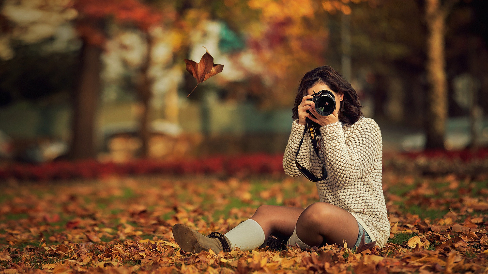 фотограф в парке