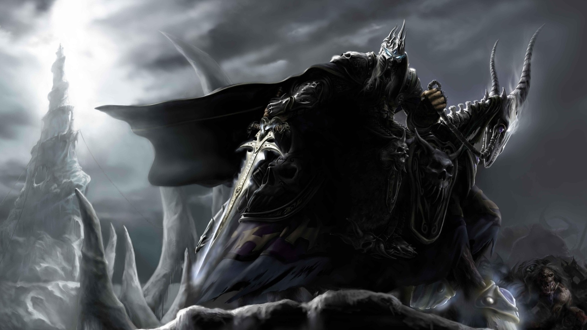 Скачать обои Конь, World of Warcraft, lich king, Всадник, раздел игры в  разрешении 1920x1080