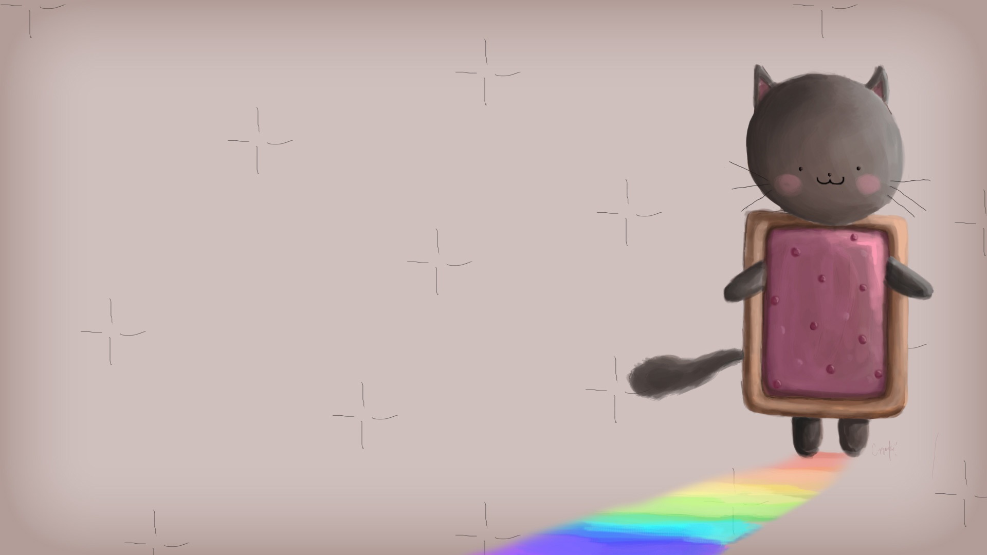 Обои фон, радуга, Nyan Cat на телефон и рабочий стол, раздел разное,  разрешение 1920x1080 - скачать