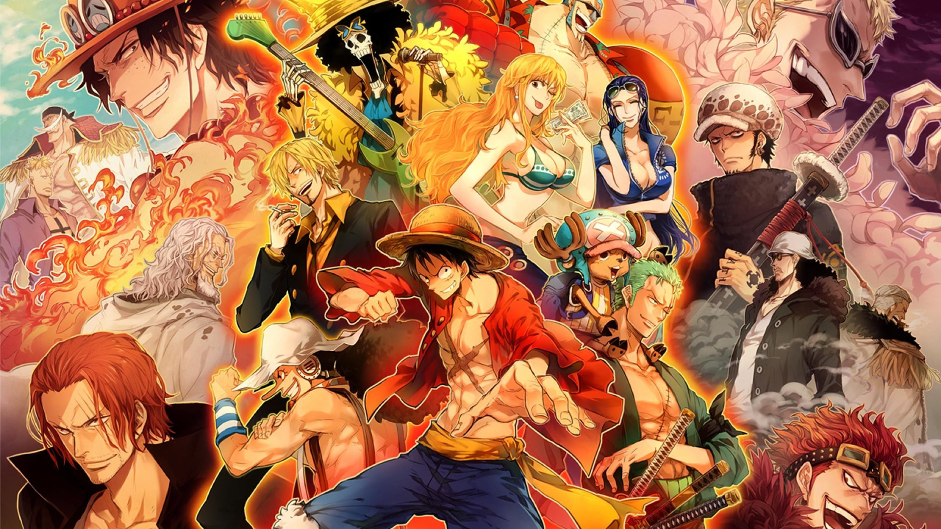 Скачать обои game, Chopper, One Piece, anime, Robin, asian, Shanks, belly,  раздел сёнэн в разрешении 1920x1080