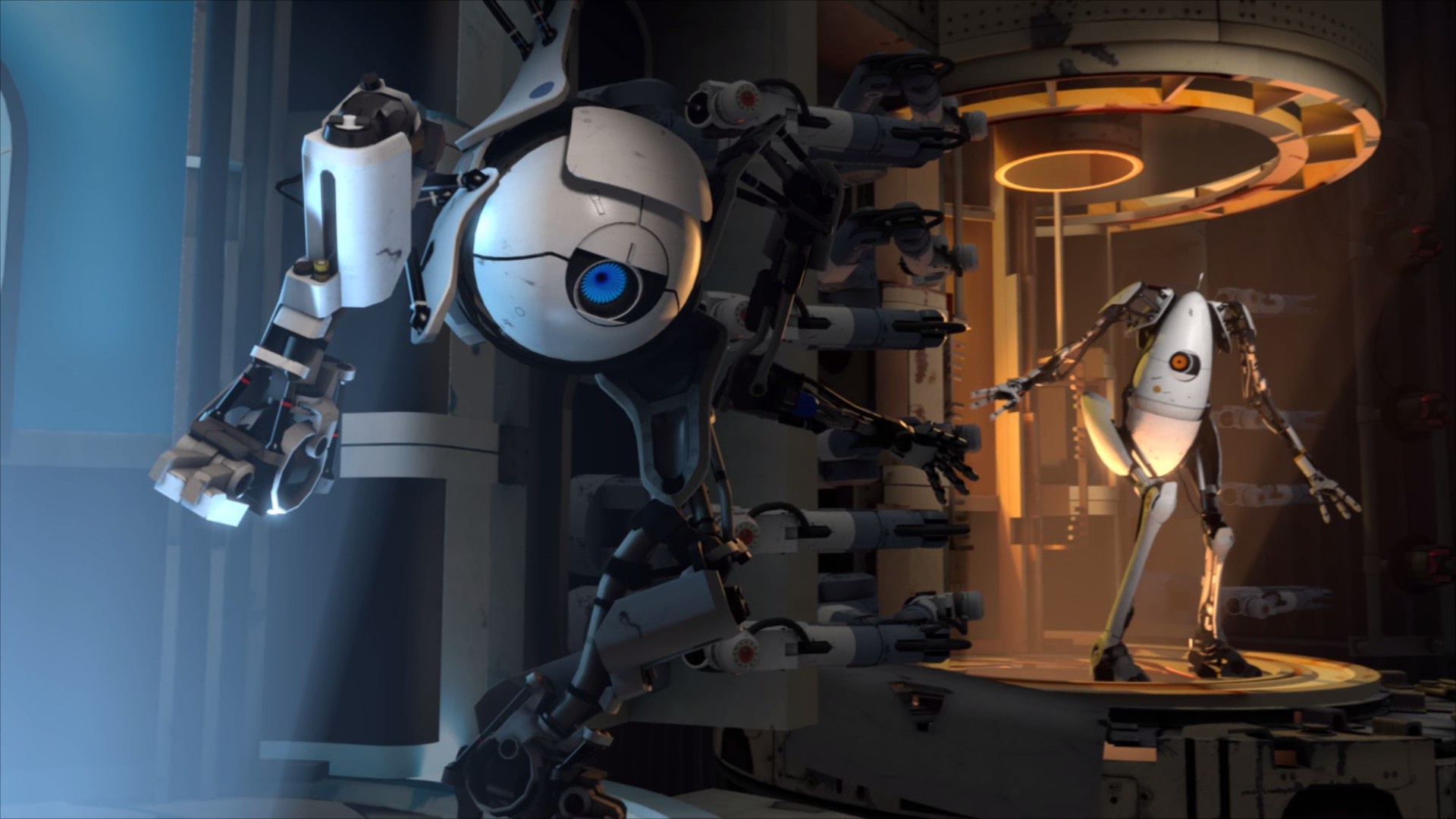 Скачать обои portal 2, atlas, p-body, раздел игры в разрешении 1920x1080