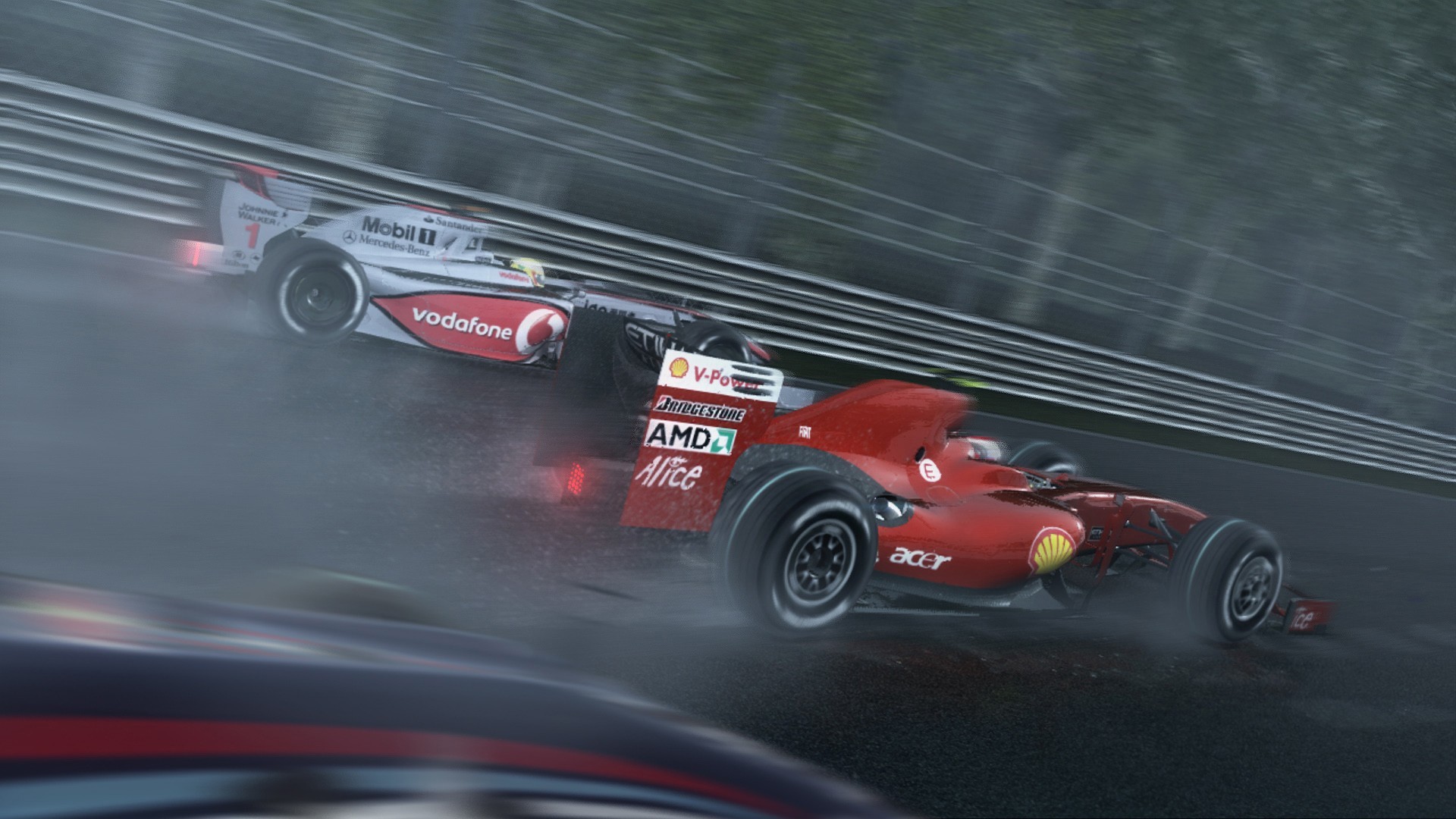 Скачать обои ferrari, rain, race, mclaren, Grand Prix, раздел игры в  разрешении 1920x1080