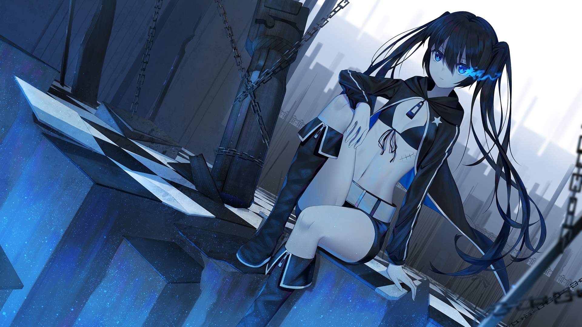 Черный стрелок. Black Rock Shooter аниме. Стрелок с чёрной скалы аниме. Стрелок с черной горы. Аниме стрелок с черной скалы 1 сезон.