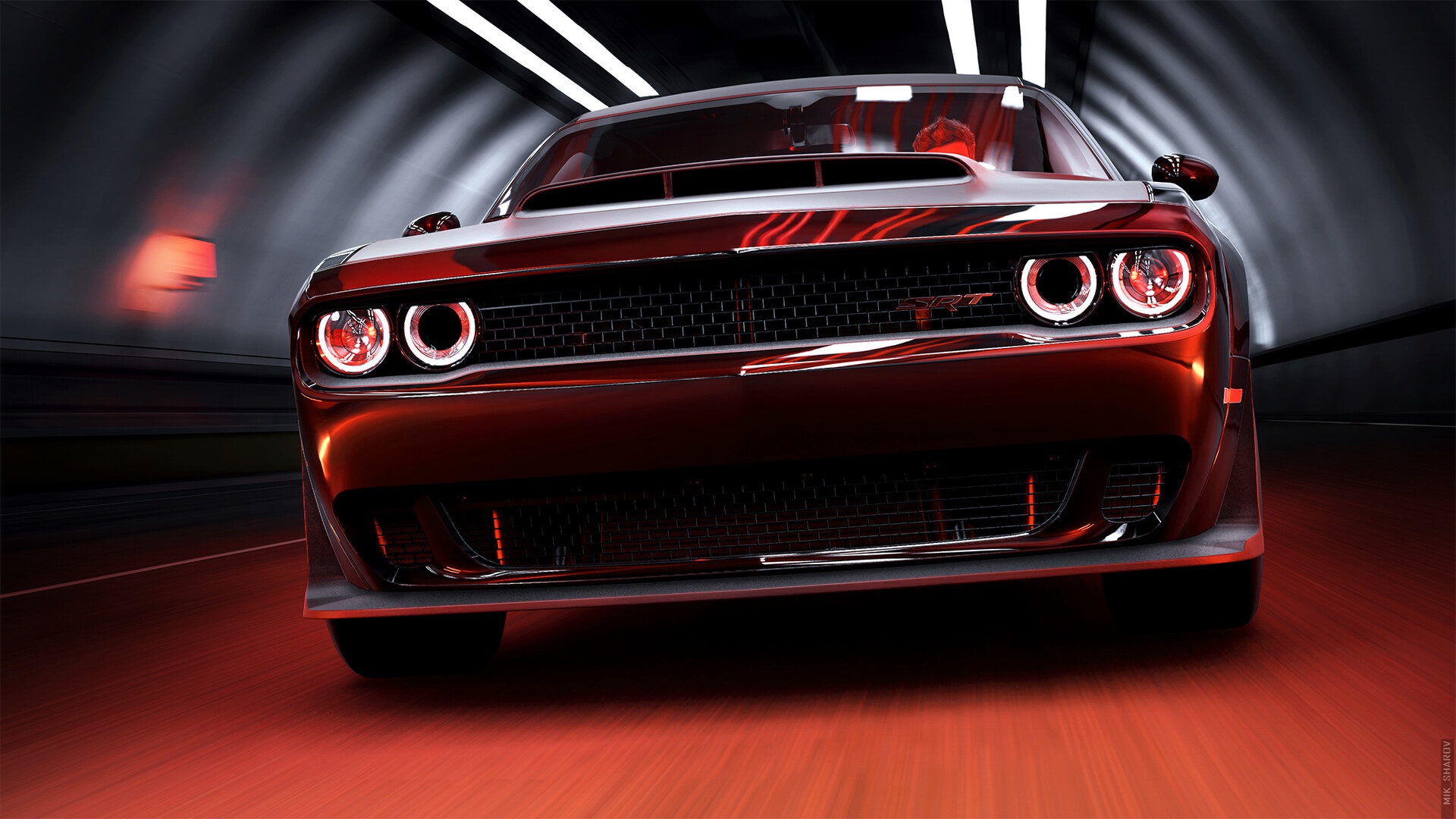 Скачать обои Авто, Игра, Машина, Dodge, Challenger, Game Art, Mikhail  Sharov, Forza Horizon 4, раздел игры в разрешении 1920x1080