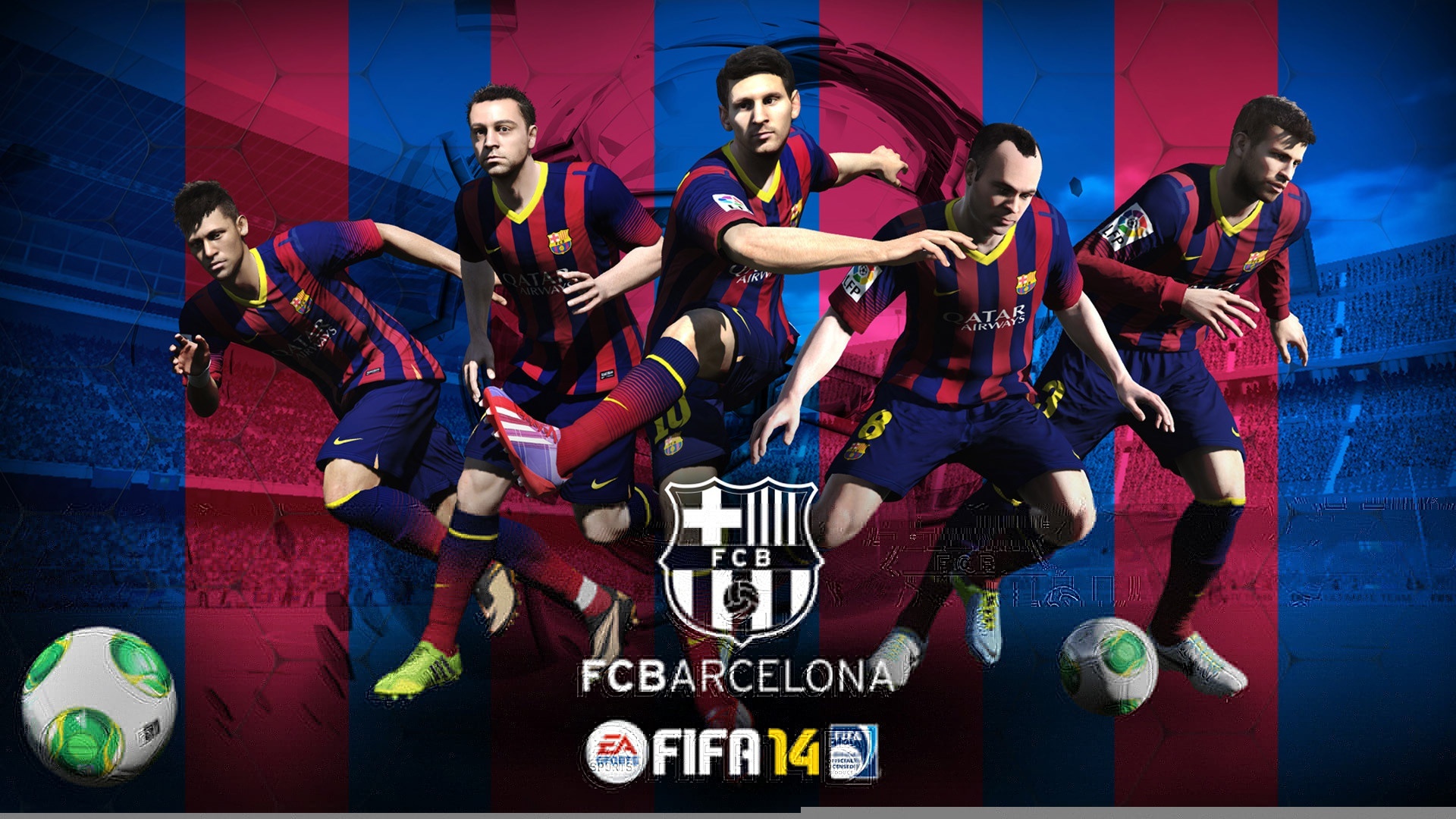 Обои Messi, FC Barcelona, Neymar, Fifa 14 на телефон и рабочий стол, раздел  игры, разрешение 1920x1080 - скачать