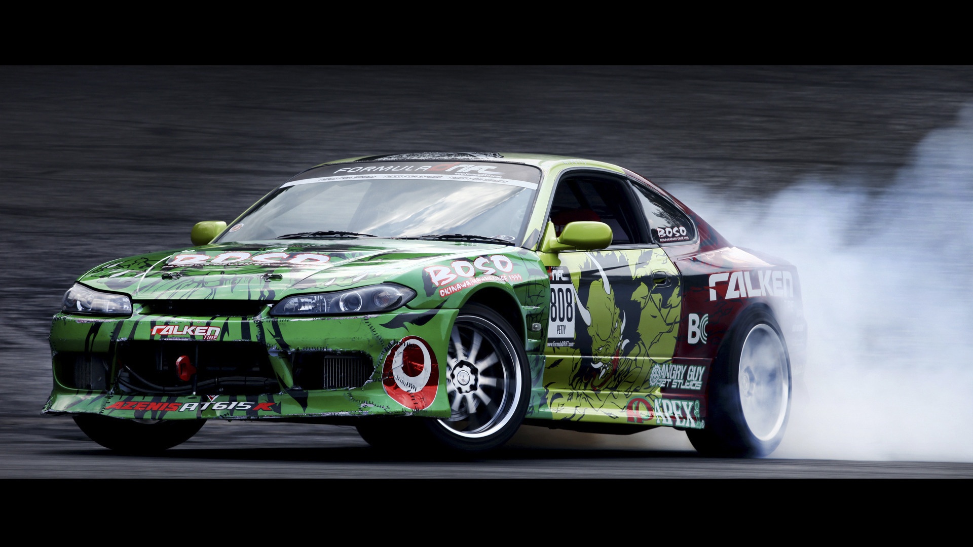 Скачать обои Silvia, Nissan, drift, burnout, раздел машины в разрешении  1920x1080