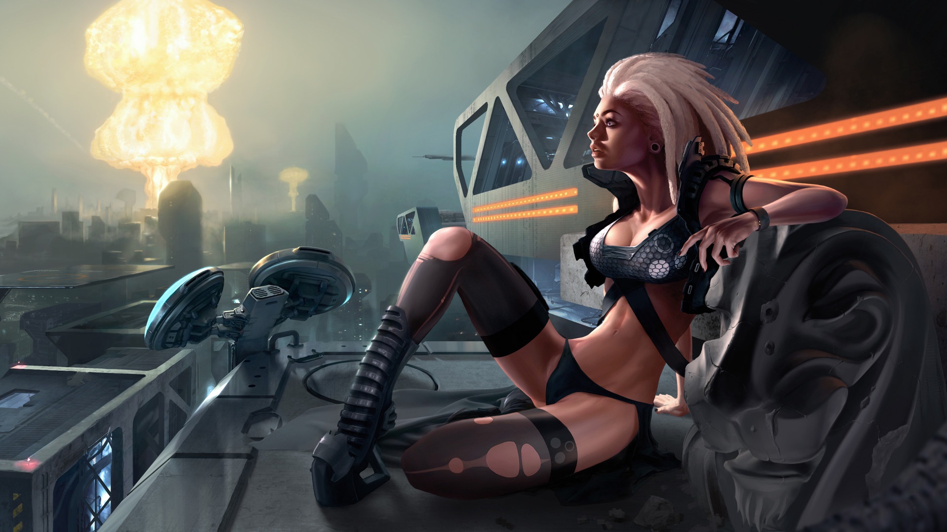 Cyberpunk sci fi girl фото 7
