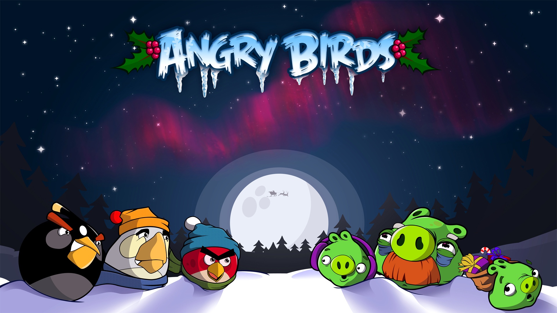 Обои iPhone, Android, птички, game, Christmas, angry birds, Symbian, Angry  Birds Christmas на телефон и рабочий стол, раздел игры, разрешение  1920x1080 - скачать