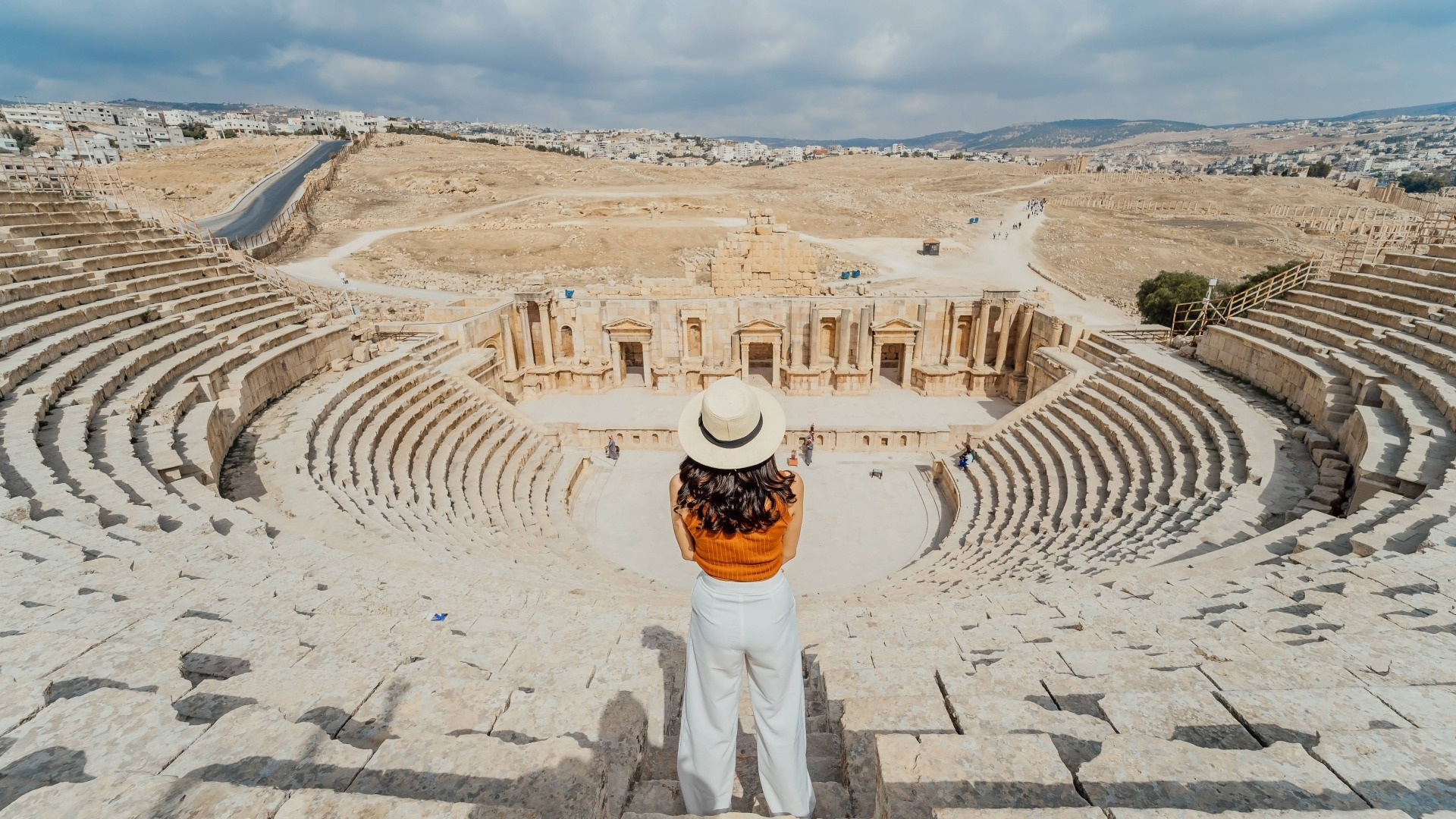 девушка, Jordan, Иордания, Jerash, Джераш, Southern Theatre, Южный театр