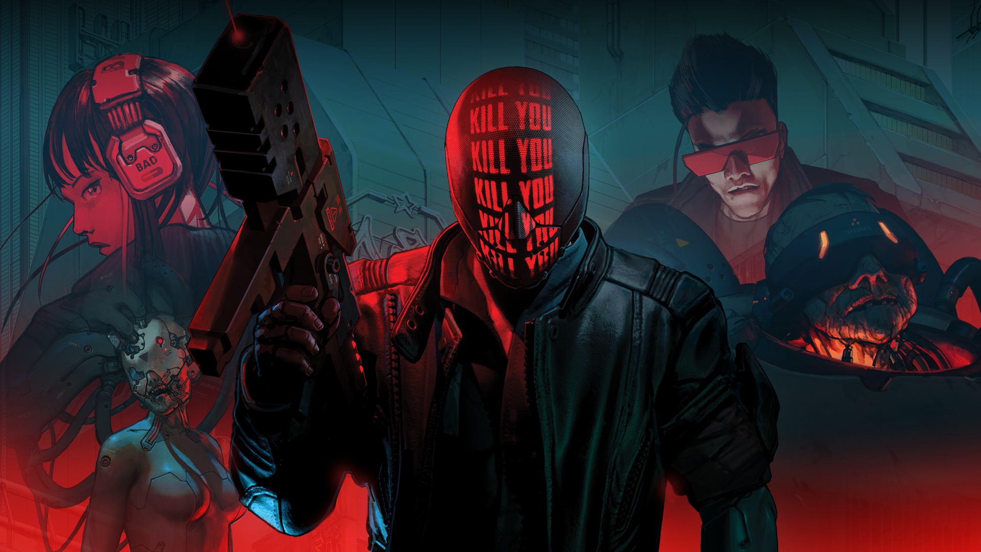 Скачать обои Devolver Digital, RUINER, Reikon Games, Ruiner, Kill You,  раздел игры в разрешении 1920x1080