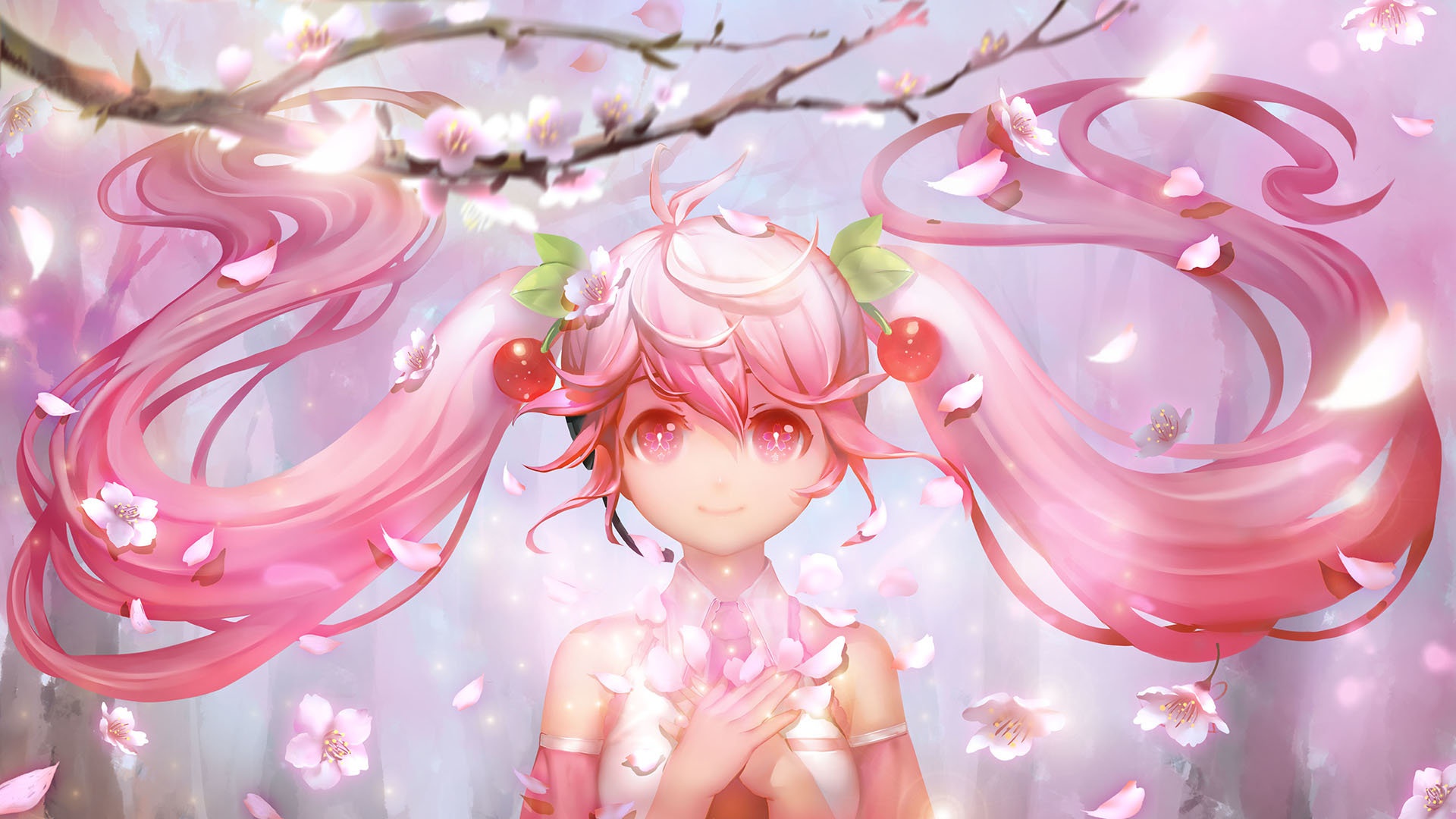 Скачать обои весна, аниме, сакура, арт, мику, sakura miku, orry lee, раздел  сёдзё в разрешении 1920x1080