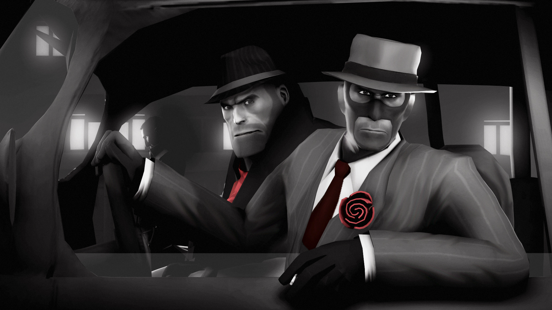 Скачать обои шпион, Team Fortress 2, spy, heavy, noire, раздел игры в  разрешении 1920x1080