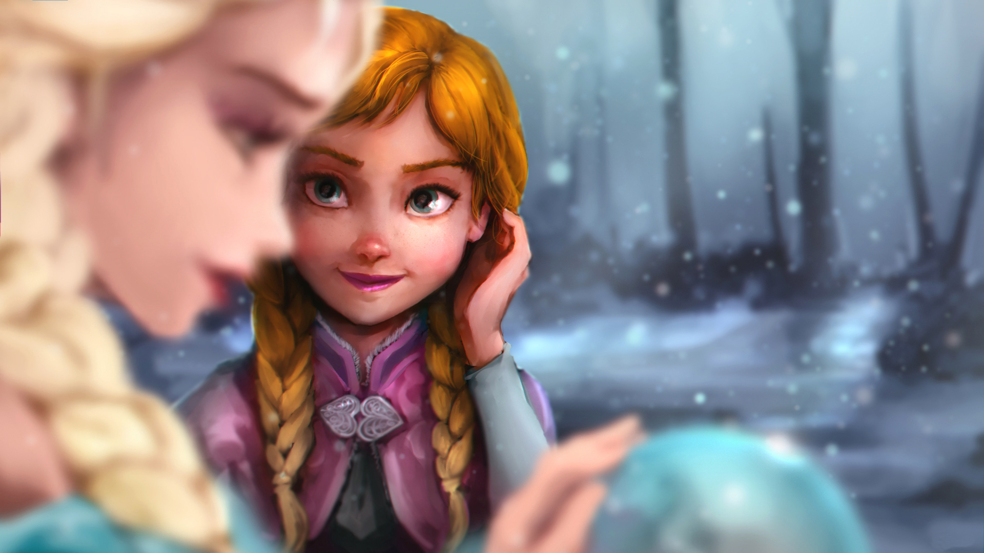 Обои Frozen, Disney, Anna, Elsa, Холодное сердце на телефон и рабочий стол,  раздел фильмы, разрешение 1920x1080 - скачать