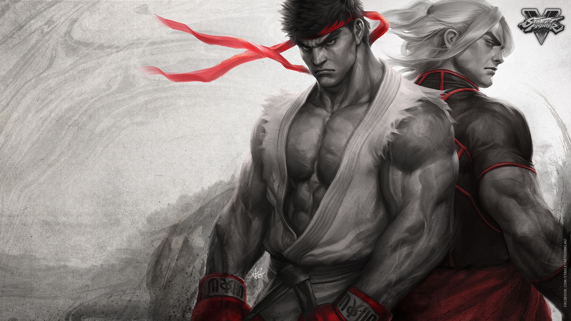 Обои art, бойцы, ken, street fighter, ryu на телефон и рабочий стол, раздел  игры, разрешение 1920x1080 - скачать