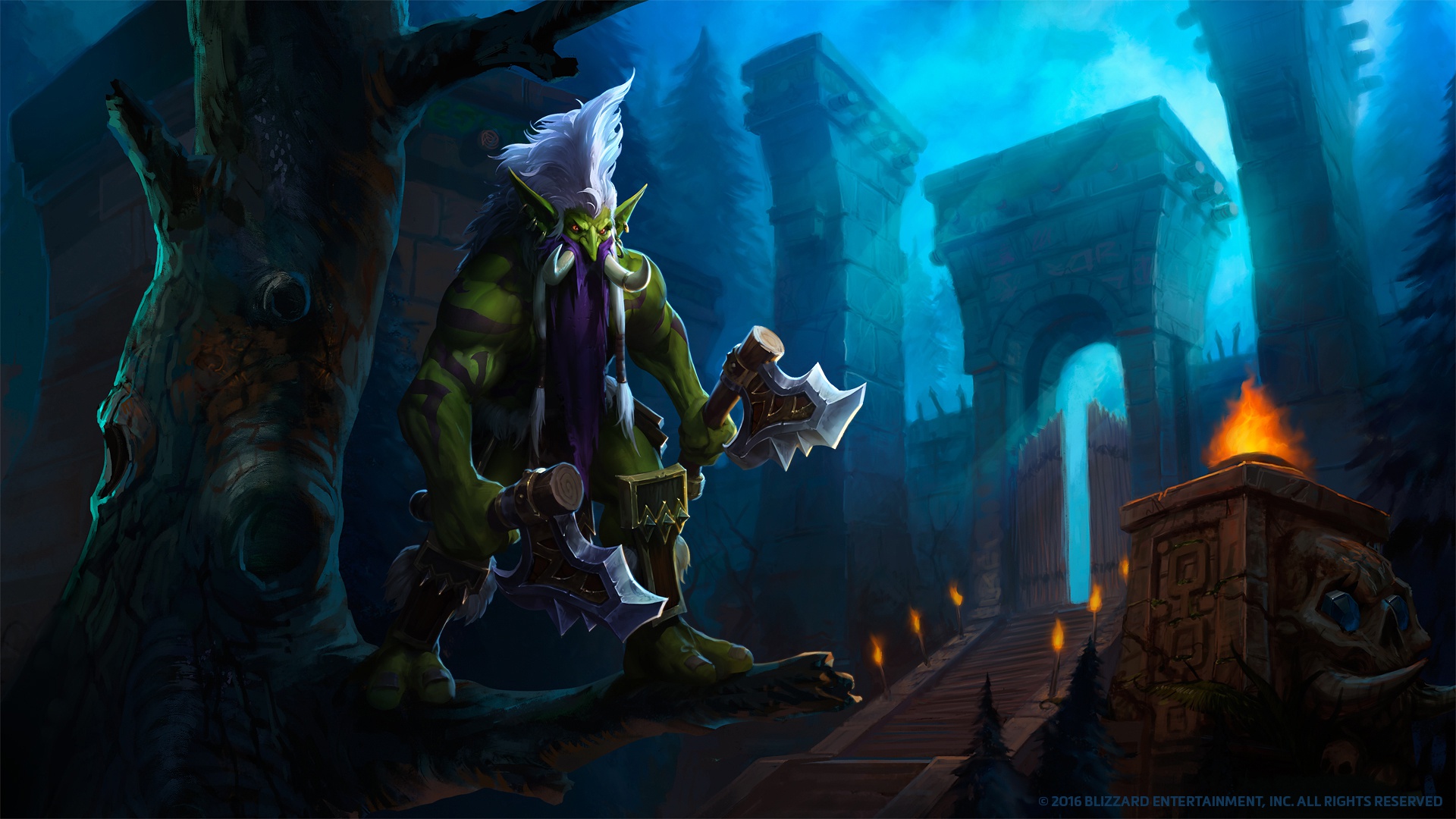 Скачать обои WOW, Blizzard, Art, WarCraft, Troll, Mr--Jack, by Mr--Jack,  World of WarCraft, раздел игры в разрешении 1920x1080