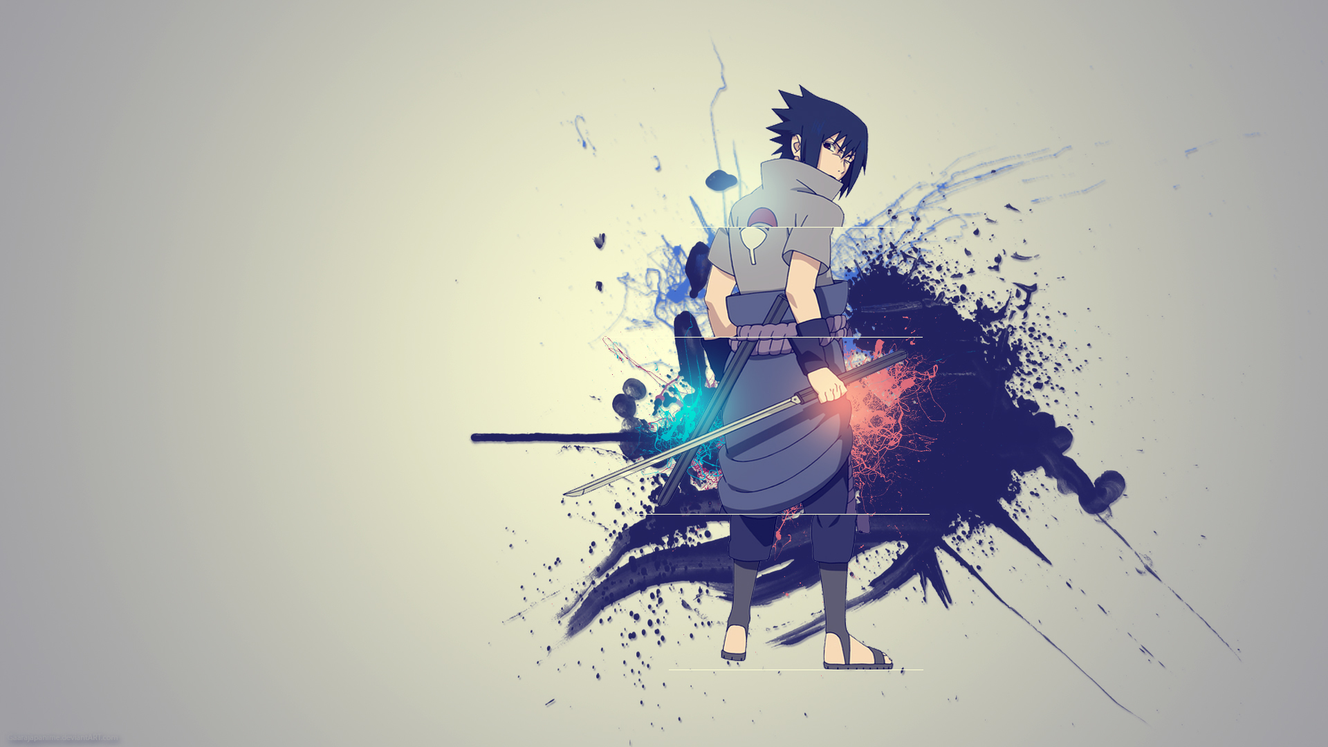 Скачать обои креатив, меч, Sasuke, Наруто, Naruto, Саске Учиха, кусанаги,  раздел сёнэн в разрешении 1920x1080