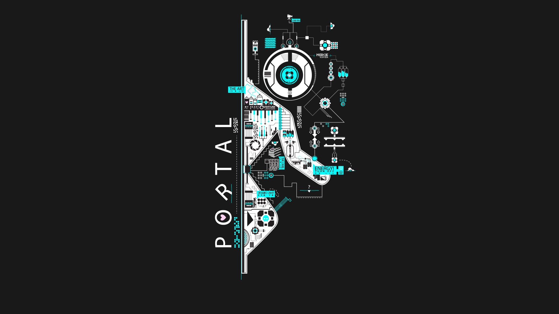 Скачать обои игра, портал, арт, portal, aperture laboratories, раздел игры  в разрешении 1920x1080